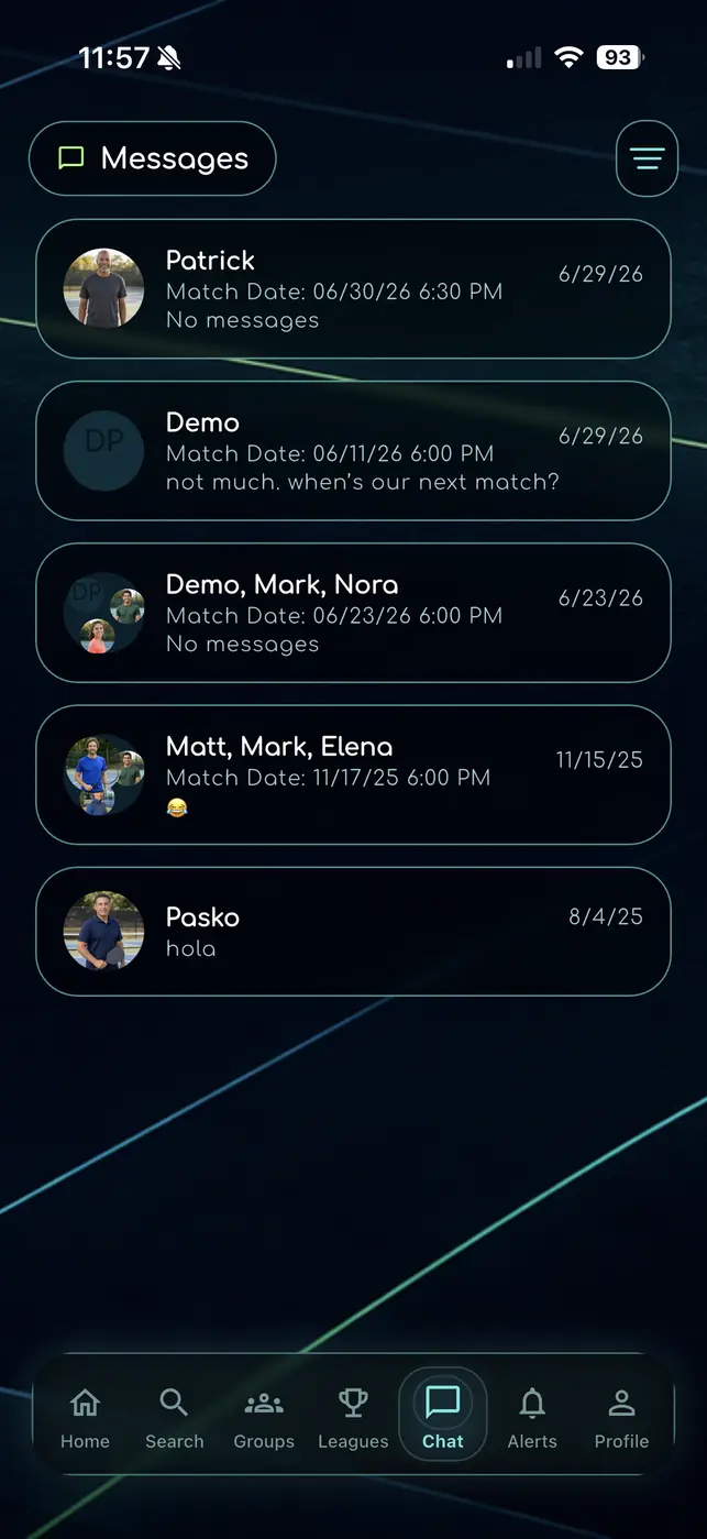 Matched Point chat screenshot